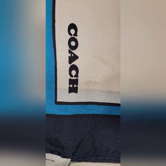 COACH Women's Trompe L'Oeil Belt Print Silk Square Scarf. - Picture 4 of 8